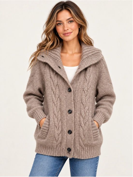 Adriano Goldschmied Sweaters - AG Adriano Goldschmied Baby Alpaca Wool Cable Knit Cardigan M/L Italy